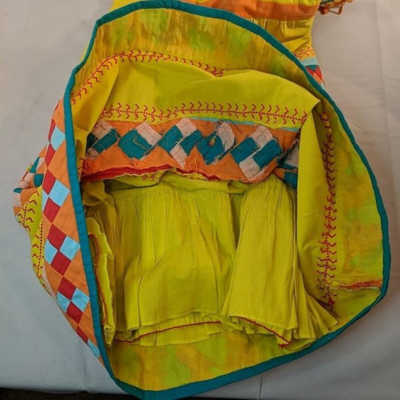 Leifsdottir Dress 0 Strapless Sundress Quilted Yellow Anthropologie 100% Cotton - Picture 10 of 15